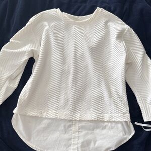 Rafaella White Textured Blouse